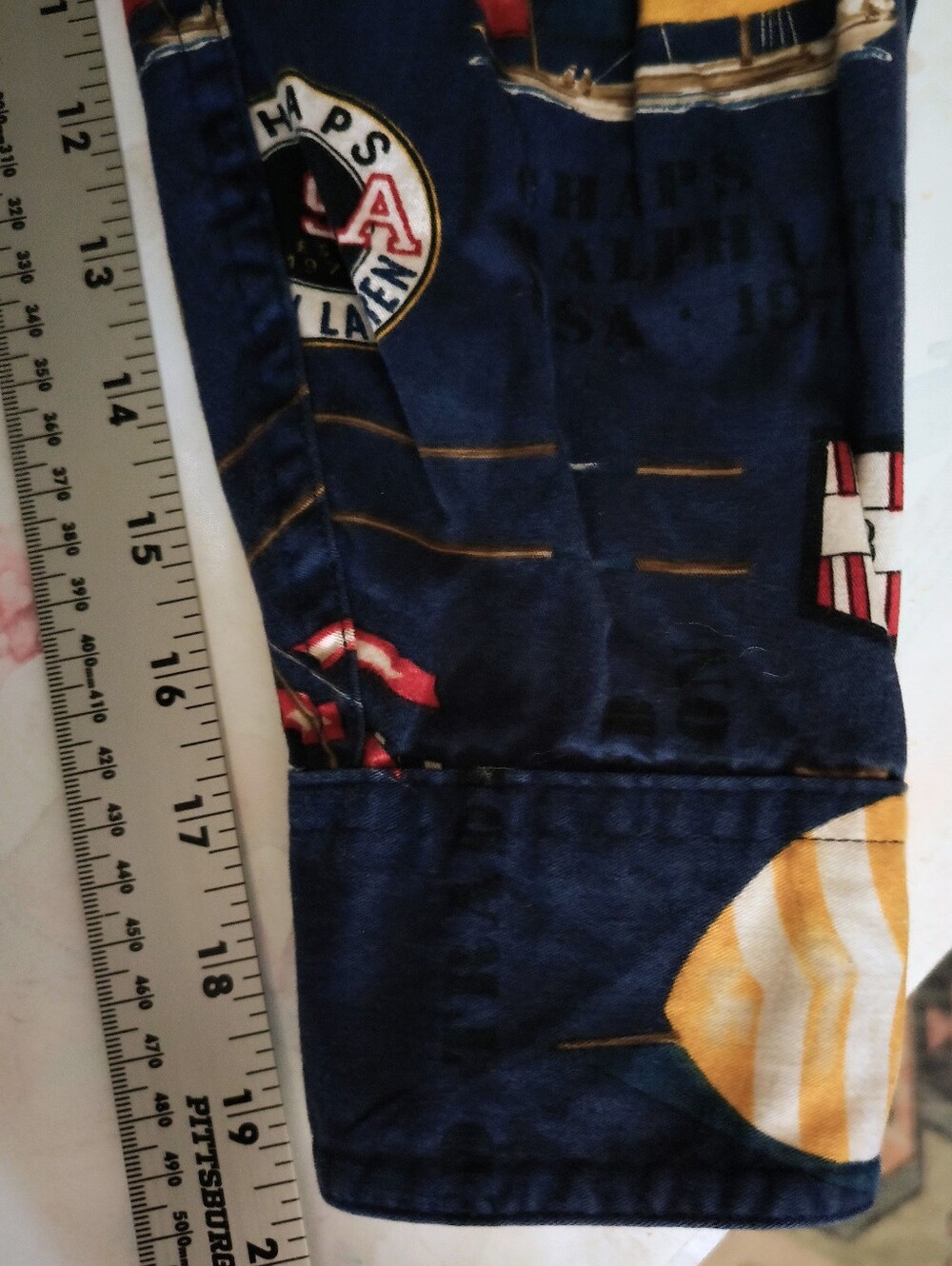 90s Chaps Ralph Lauren Nautical Print Button Down Shirt Medium - Picture 7 of 7